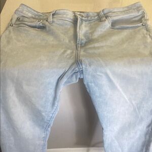 Express Blue Relaxed Jeans with Faded Wash